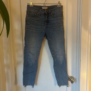 Madewell 9" High-Rise Skinny Crop Jeans: Destructed-Hem Edition Size 28